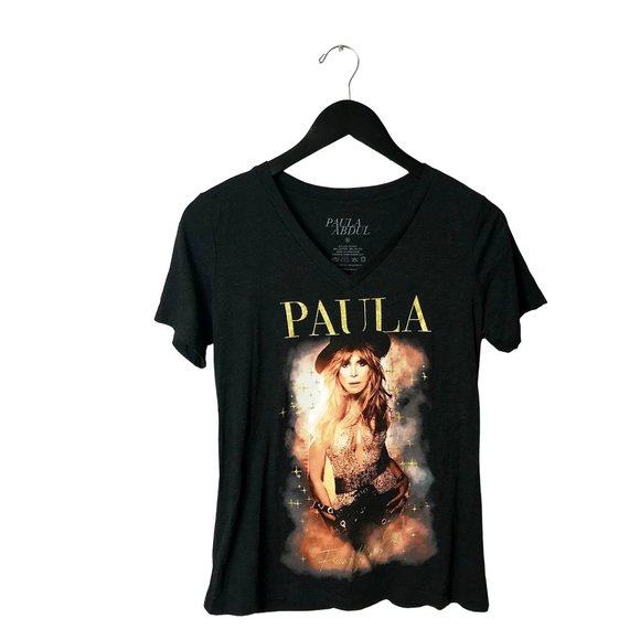 NEW Paula Abdul T Shirt Rap Tee Adult Small Gray Singer Tour Concert Music - Picture 1 of 8